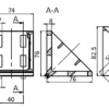 Kit équerre 80, R10B, 76x76x74, brut – Image 3
