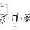 Roulette Ø100 à oeil pivotante à frein – Image 2