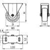 Roulette fixeD100, TPE, platine 40/45 – Image 2