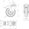 Roulette Ø75 pivotante + frein ESD – Image 3
