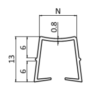 Profilé cache et réduction, R10B, noir, (barre 2m) – Image 2