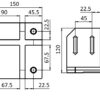 Embase de fondation 45/90, 150x150, compatible 45x45, 45x90, 90x90, aluminium in – Image 2