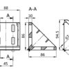 Kit équerre 90, R10B, 88x86x86, peint gris alu (sans cache) – Image 2