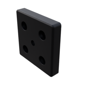 Plaque embase 90x90, taraudage M12, peint noir