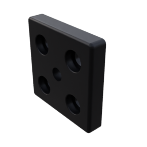 Plaque embase 90x90, taraudage M16, peint. noir