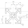 Profilé léger 30x30 R8B – Image 2
