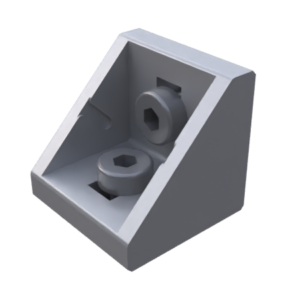 Kit équerre 30, R8B, M6, 28x27x27, peint  gris alu