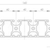 Profilé 160x40 4R 1 face fermée  R8I – Image 2