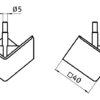 Cache connecteur d'angle 3D 40, R8, cubique, PA, noir – Image 2