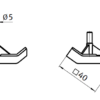 Cache pour connecteur d'angle 40x40 R8I 45° PA noir – Image 3
