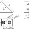Equerre angulaire 40/80, 45°, ZN peint. gris – Image 2