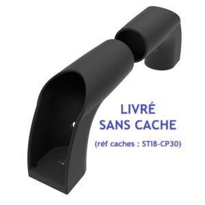 Pièce terminaison pour poignée modulaire tube d30, pour M8, PA, noir, (la paire)