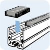 Insert avec 4 galet noir, ESD, prémonté, Lg50 – Image 4