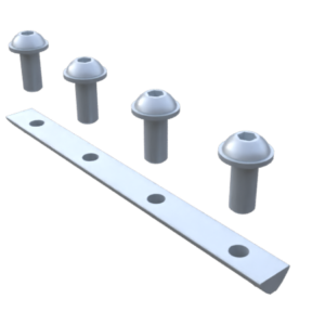 Kit ecrou basculante R8I, 4xM8, Lg150, acier zingué,