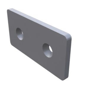 Plaque d'assemblage 40x80, acier, peint. gris alu