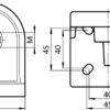 Support pied déporté M16, R8I/R10B, 80x80, peint. gris alu – Image 2