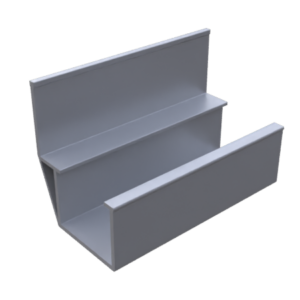 Rive latérale 32, PVC, gris pour Rail à Galet ST