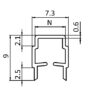 Profilé cache et réduction R6I, ESD, noir (barre 2m) – Image 2