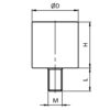Butée élastique D20x15, M6x10, caoutchouc, dureté 55°Shore A – Image 2
