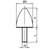 Butée élastique D20x24, M6x18, dureté 55°Shore A – Image 2