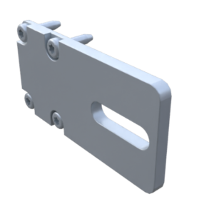 Kit plaque d'extrémité avec butée, pour Rail à Galet AL 40x40x5, acier zingué