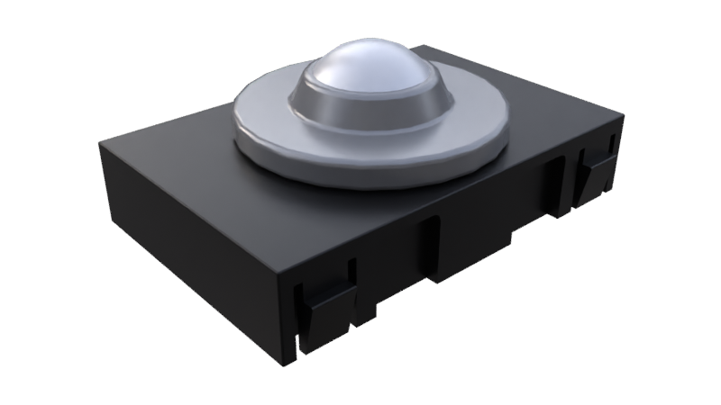 Insert avec bille acier chromé d16, PA, noir, prémonté, Lg50