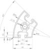 Profilé type R10B R45X90 45° – Image 2