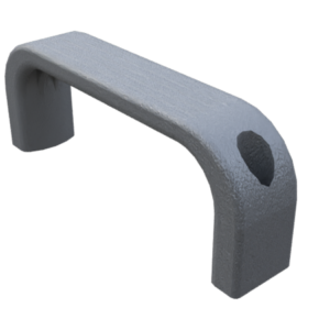 Poignée Etrier B 133, Nervurée, pour M6, PA, gris sim. RAL7004