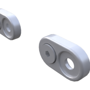 Kit 2 platines  pour poignée Al. d10, peint. gris alu