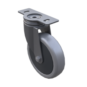 Roulette - Ø125 - orientable - TPE - platine 40/45 - peint. gris alu