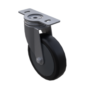 Roulette - Ø125 - orientable - TPE - ESD - platine 40/45 - peint. gris alu