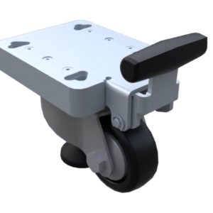 Roulette Orientable Escamotable D100, bande de roulement PU noir