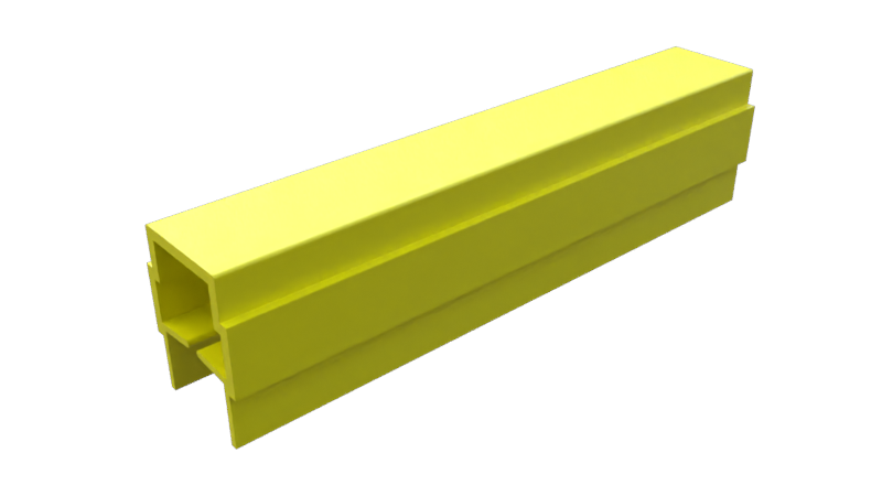 Profilé cache et réduction U, R8I, jaune RAL 1018, (barre 2m)