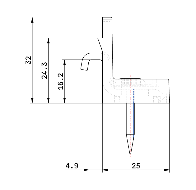 STRUCTUR'AL Kit fixation plateau, incl. 1x bride, acier zingué, 1x vis, 1x cache PA noir – Image 2