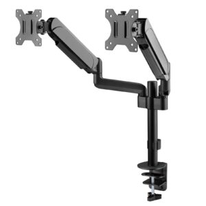 Support articulé pour 2 écrans de 17 à 32", fixation étau de 10 à 50mm